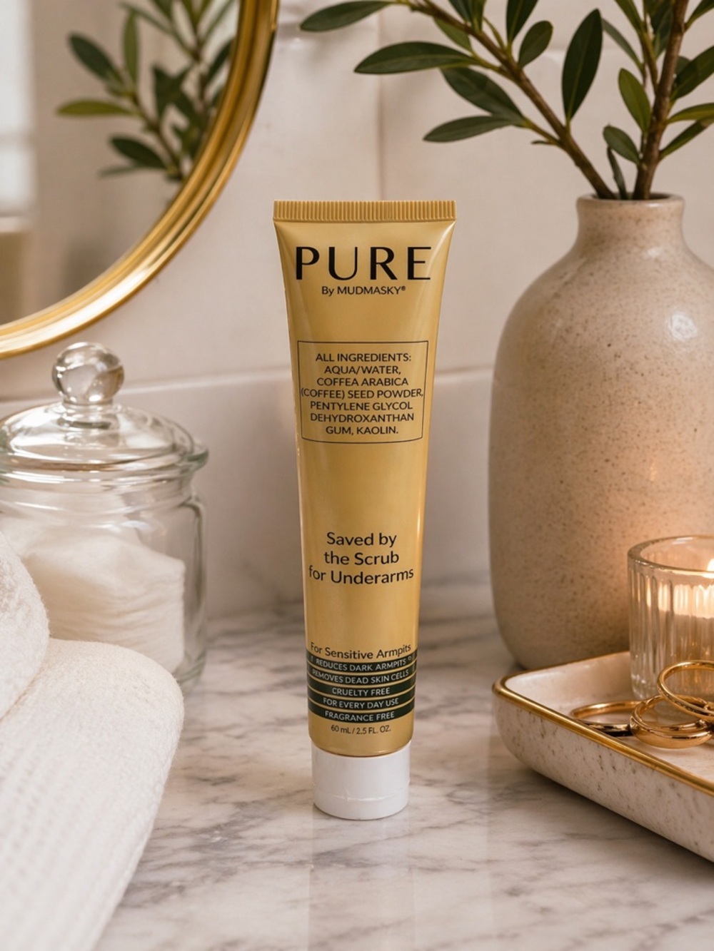 Mudmasky PURE Underarm Scrub 2.5 oz New Sealed Brightening Exfoliating Treatment